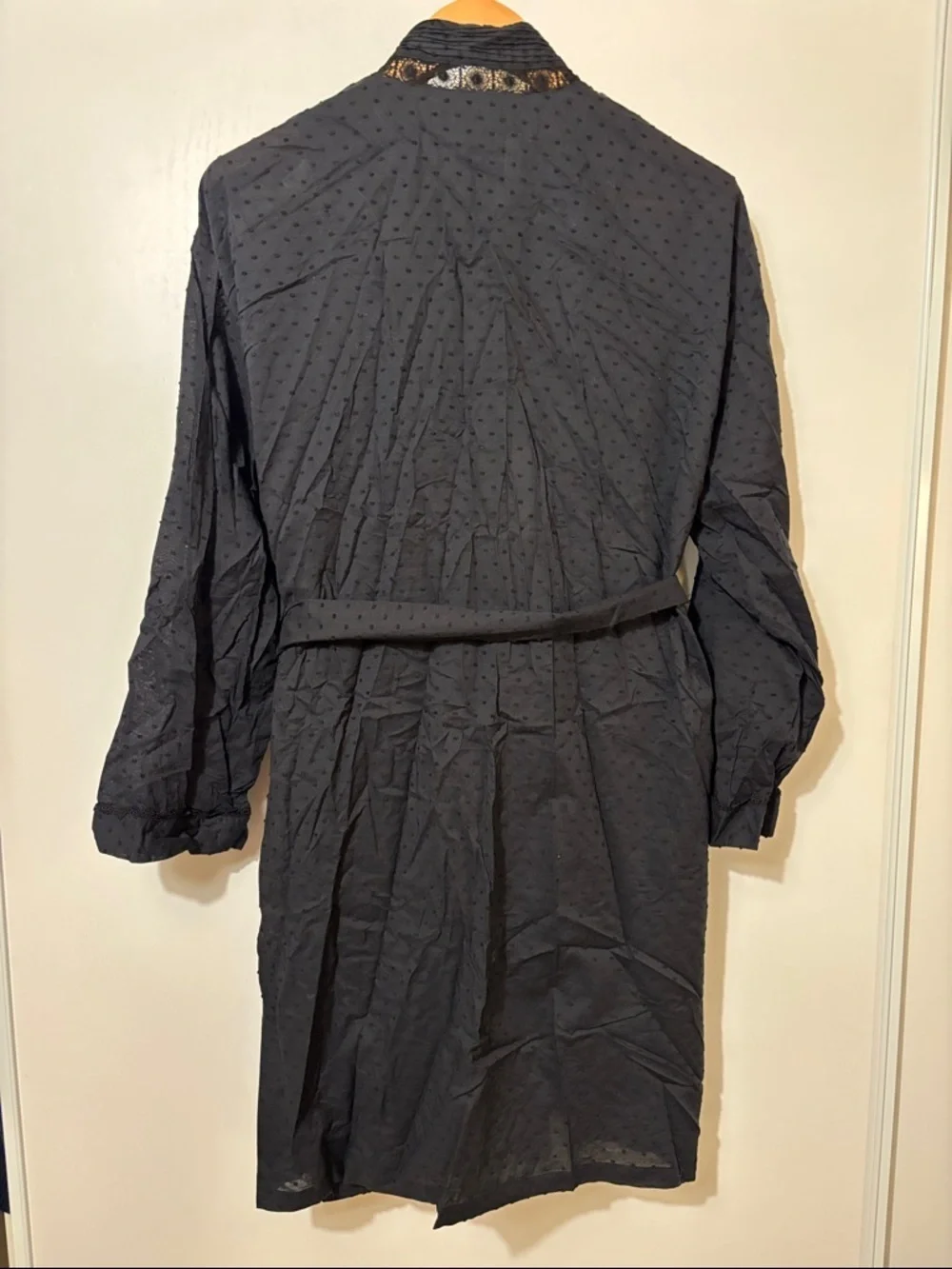 Fairy Grunge Eileen West Black Robe Size Large Lace Dainty Cotton Boho Chic